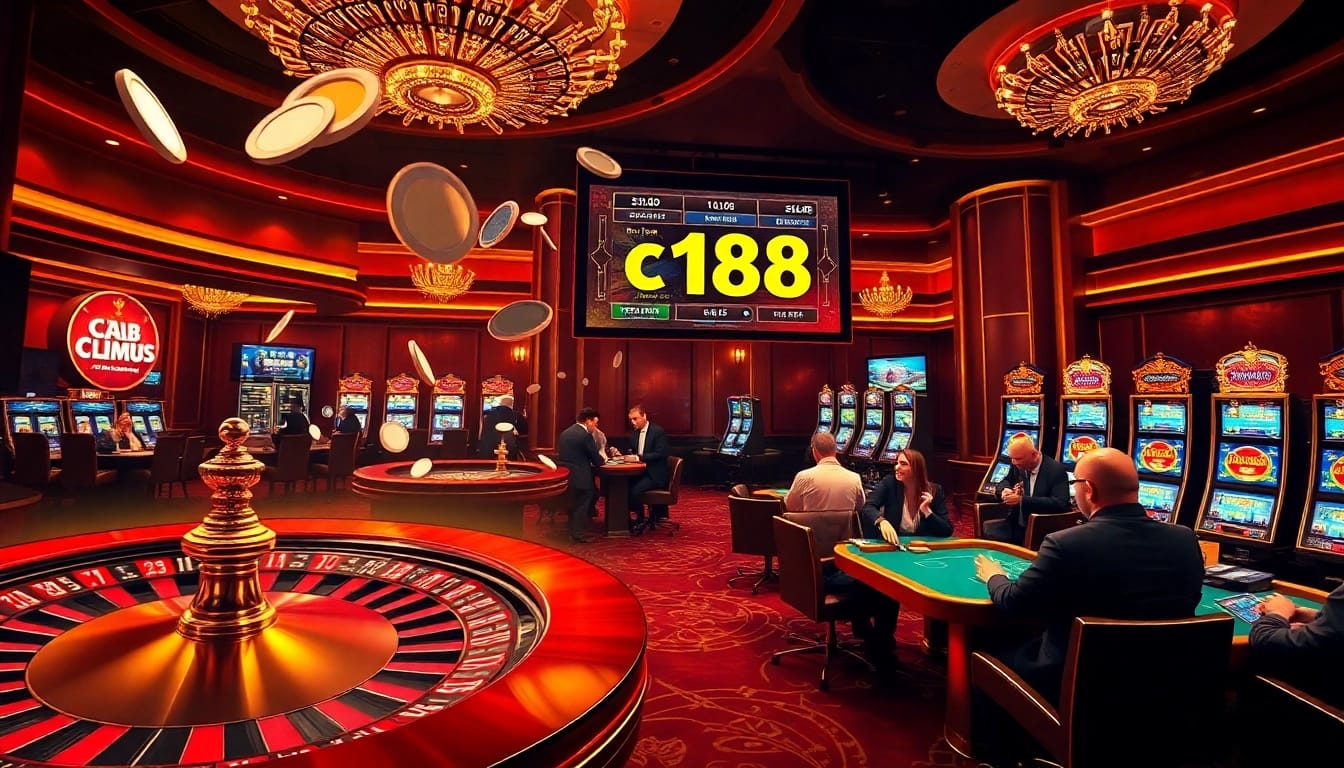 Engaging players in high-stakes gaming at c168 mobi online casino, showcasing vibrant slots and roulette.