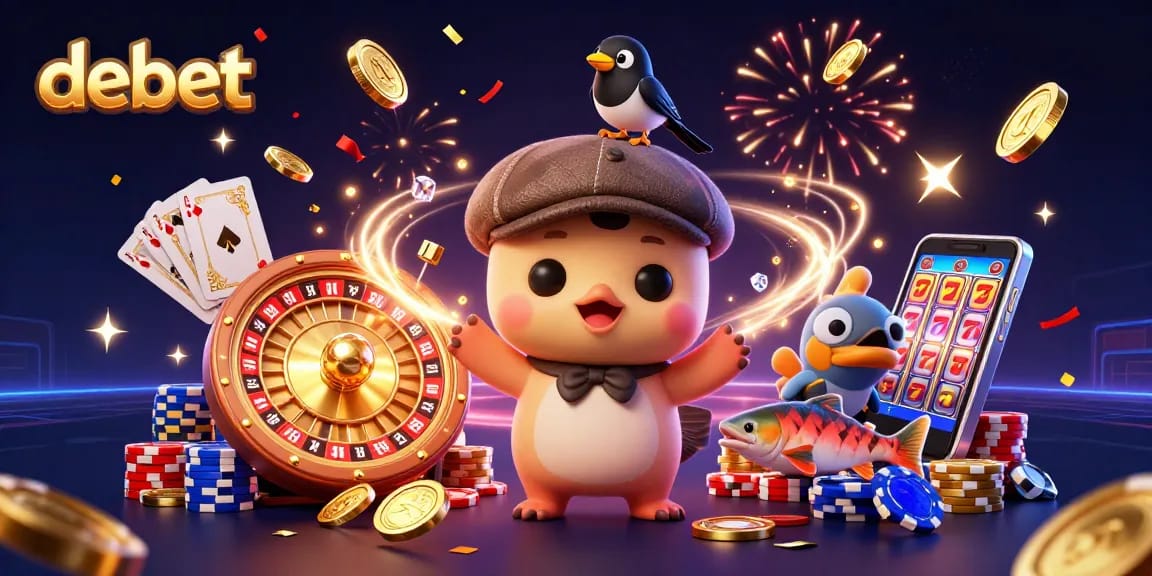 Engage with debet strategies in this vibrant 3D casino scene featuring cartoon characters and casino elements.
