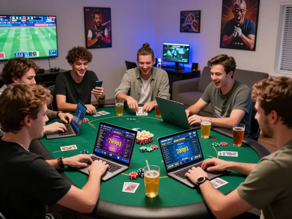 Exciting online gambling experience with friends at https://789p1.de.com, showcasing vibrant game interfaces and dynamic atmosphere.