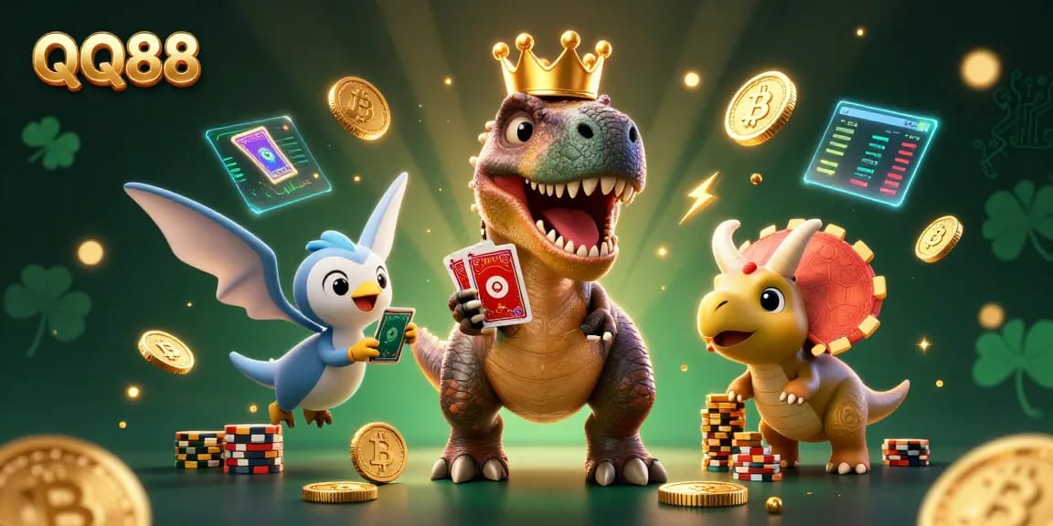 Engage with QQ88's vibrant casino gameplay featuring dinosaurs in a thrilling atmosphere.