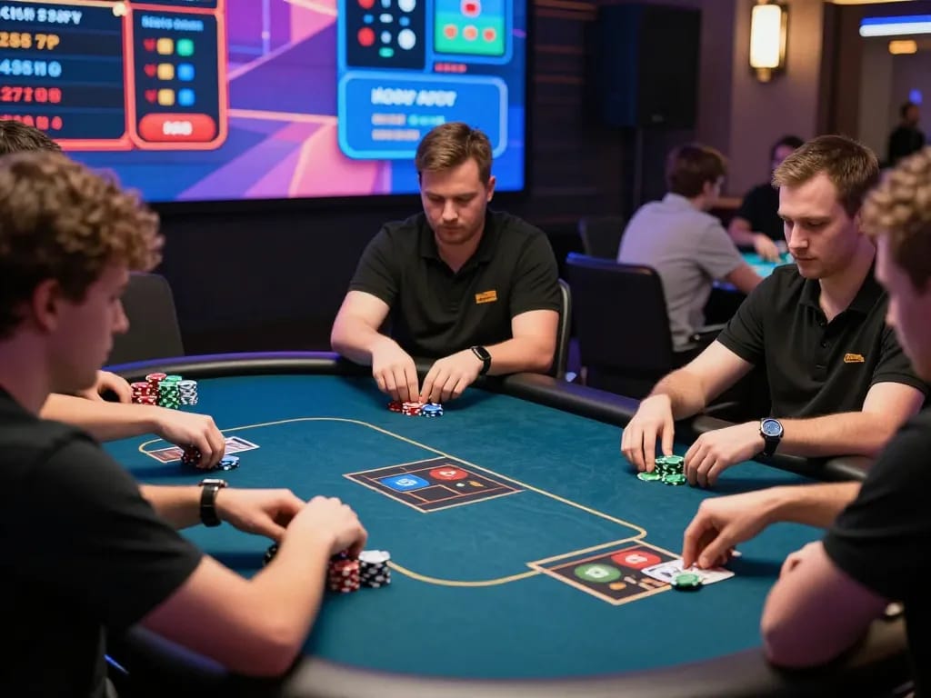 Kuwin đăng nhập for exciting online poker game with players focusing on their strategies and digital betting options.