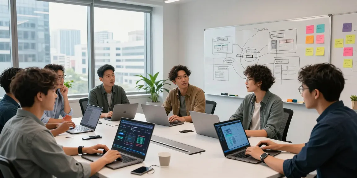 Engaging team discussing spicy AI innovations in a modern tech workspace.
