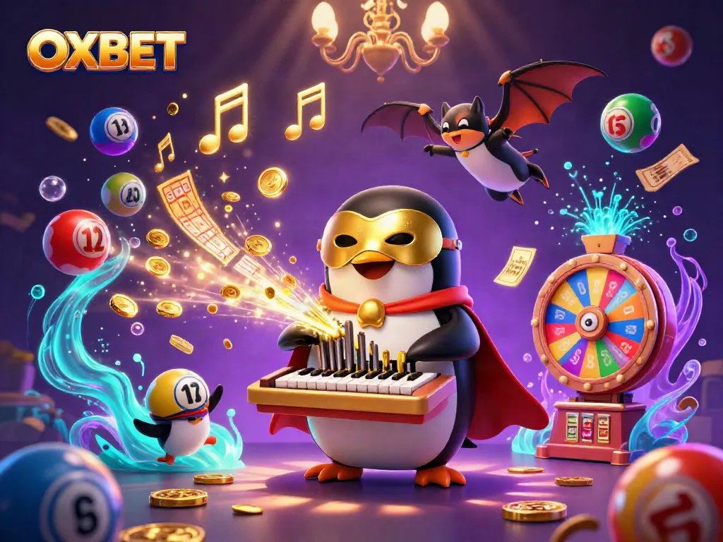 Experience OXBET's vibrant gaming world with 3D characters and dynamic casino elements.