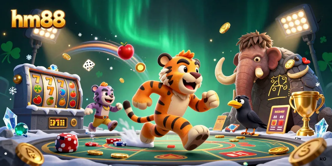 Experience thrilling gameplay at hm88 with this vibrant and detailed casino scene showcasing exciting slots.
