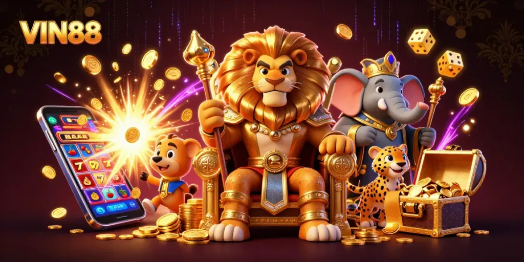 Engage with thrillingslot experiences at VIN88, featuring majestic characters and dynamic game elements.