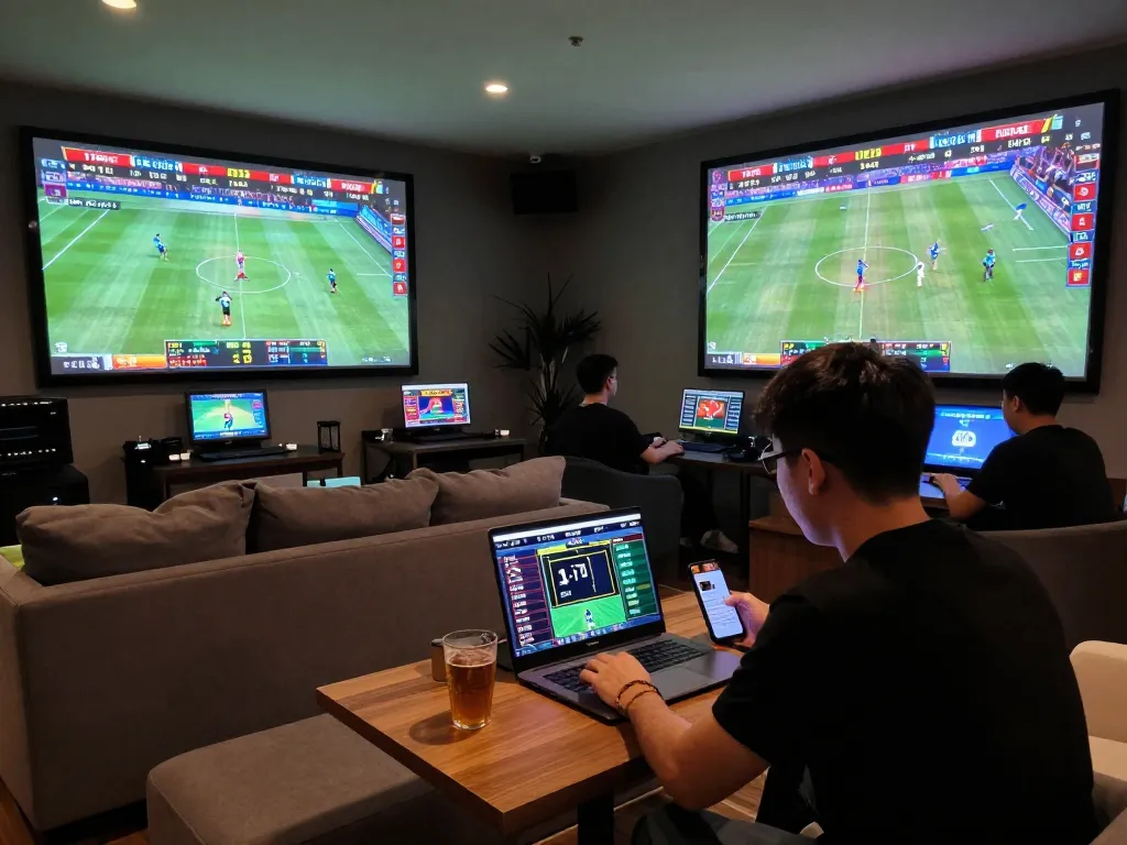 Engaging online sports betting scene at f168 with a person actively placing bets during live games
