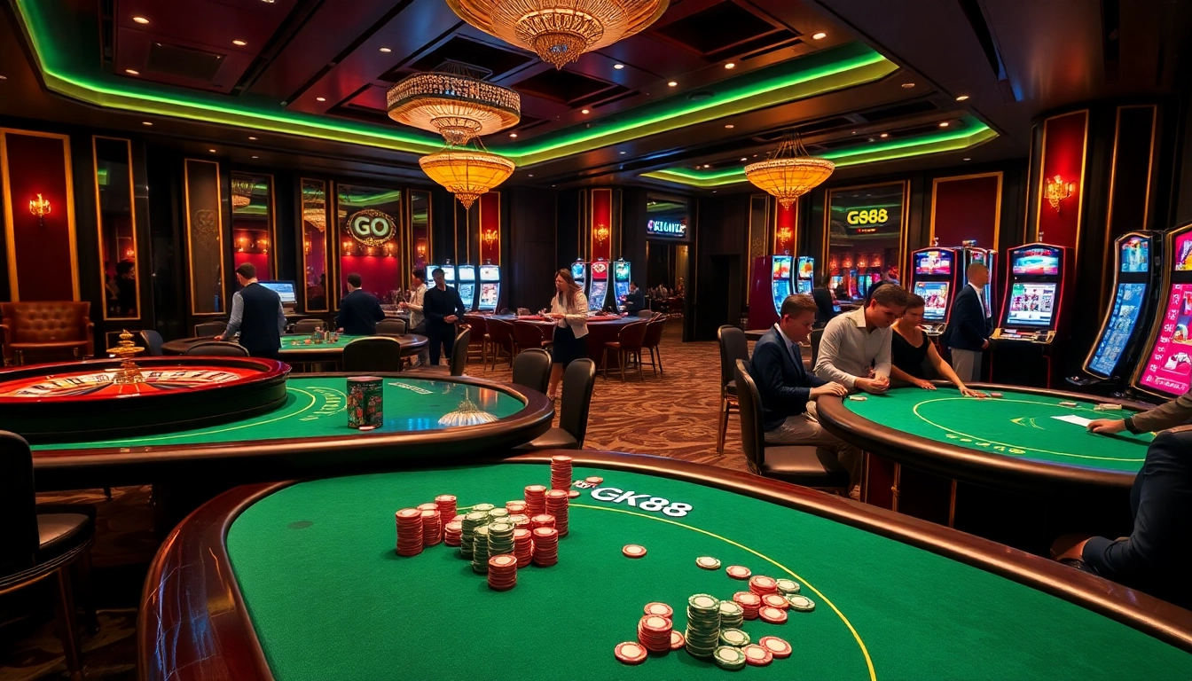 Experience high-stakes excitement at GK 88 casino with elegant tables and vibrant gaming.