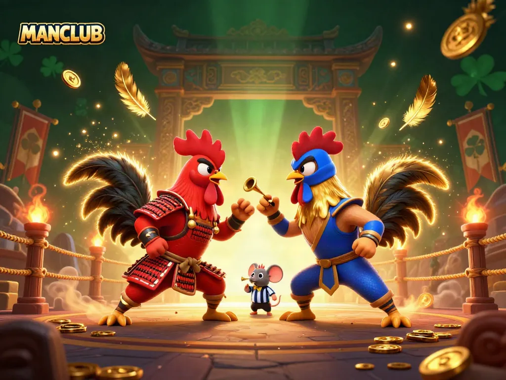 Challenge the odds at MANCLUB with thrilling cockfighting action and dynamic visuals.