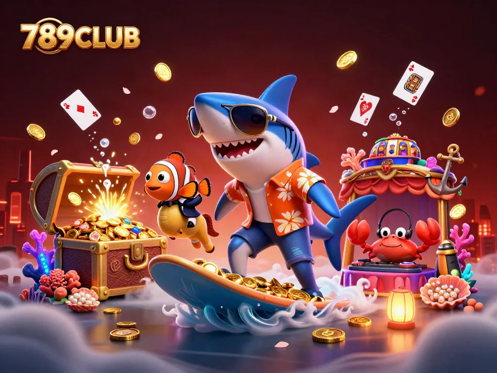 Experience thrilling gameplay at 789CLUB with a vibrant casino scene filled with characters and action.