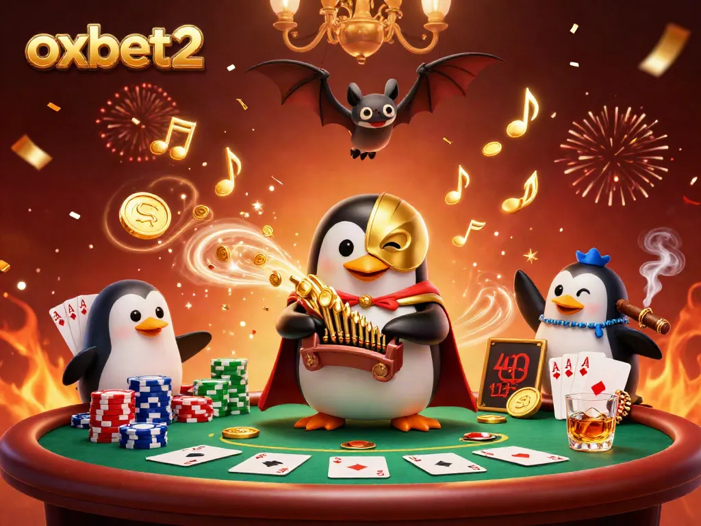 Experience winning moments at oxbet2 with vibrant 3D cartoon casino action featuring colorful poker elements.