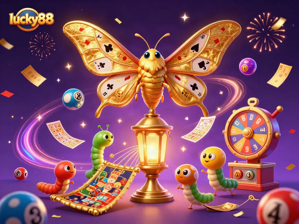 Participate in exciting games at lucky88 with colorful lottery balls and vibrant prizes in a stunning 3D scene.