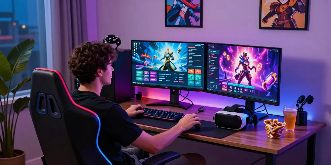 Player enjoying an adult game in a vibrant gaming setup with RGB lighting.