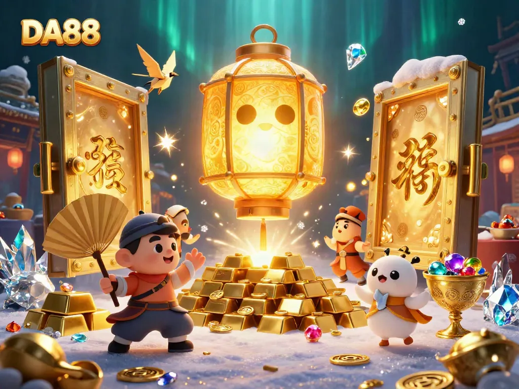 Experience thrilling gaming adventures with DA88 in this vibrant and dynamic casino illustration.