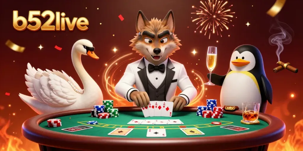 Players enjoy a thrilling game of baccarat at b52live with an elegant atmosphere and vibrant fun.